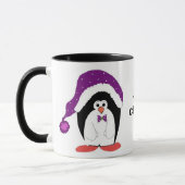 Pinguïn in een Paarse Hoed Mok (Links)