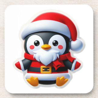 Pinguïn in een Santa-pak Bier Onderzetter