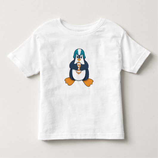 Pinguïn in Football Sport Kinder Shirts (Voorkant)