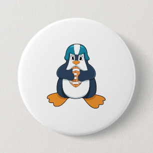 Pinguïn in Football Sport Ronde Button 7,6 Cm