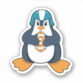 Pinguïn in Football Sport Sticker (Voorkant)
