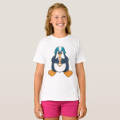 Pinguïn in Football Sport T-shirt (Voorkant volledig)