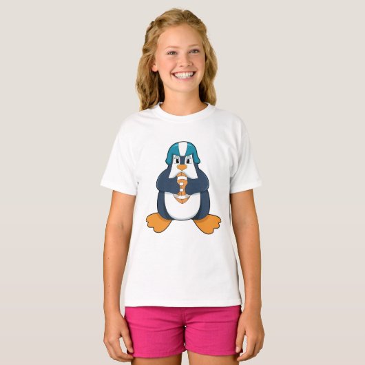 Pinguïn in Football Sport T-shirt (Voorkant volledig)