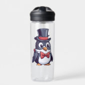 Pinguïn in hoge hoed waterfles (Voorkant)