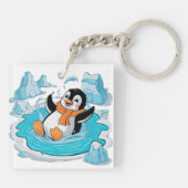 Pinguïn in ijs sleutelhanger (Achterkant)