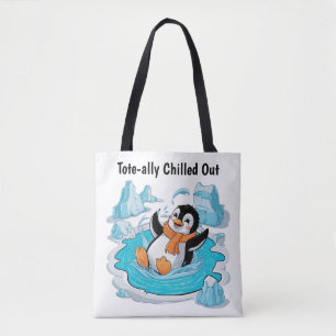 Pinguïn in ijs tote bag