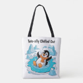 Pinguïn in ijs tote bag (Achterkant)