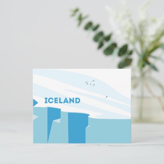 Pinguïn in IJslands design Briefkaart (Staand voorkant)