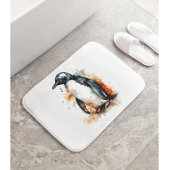 Pinguïn in oranje en zwarte waterverf badmat