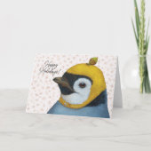 Pinguïn in pet met Acorn Holiday Card Kaart (Voorkant)