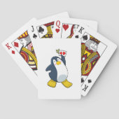 Pinguïn in Poker met pokerkaarten (Achterkant)