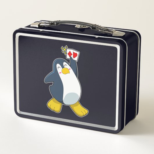 Pinguïn in Poker met pokerkaarten (Achterkant)