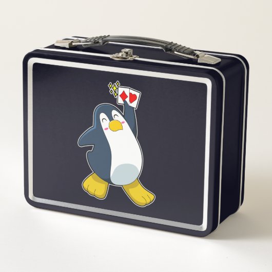 Pinguïn in Poker met pokerkaarten (Voorkant)