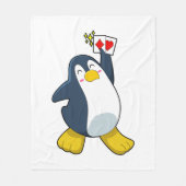 Pinguïn in Poker met pokerkaarten Fleece Deken (Voorkant)