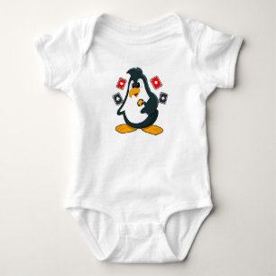 Pinguïn in Poker met pokerkaarten Romper