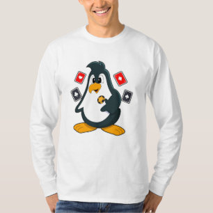Pinguïn in Poker met pokerkaarten T-shirt