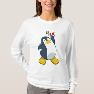 Pinguïn in Poker met pokerkaarten T-shirt