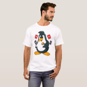 Pinguïn in Poker met pokerkaarten T-shirt (Voorkant volledig)