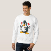 Pinguïn in Poker met pokerkaarten Trui (Voorkant volledig)