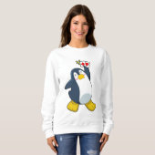 Pinguïn in Poker met pokerkaarten Trui (Voorkant volledig)