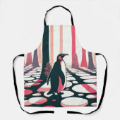 Pinguïn in Roze Zalm Donkere Magische Mystiek Schort (Voorkant)