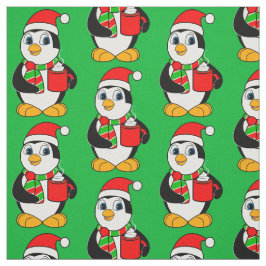Pinguïn in Santa Hat Drink cacao Stof