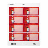 Pinguïn in Santa Hat op rood Etiket (Full Sheet)