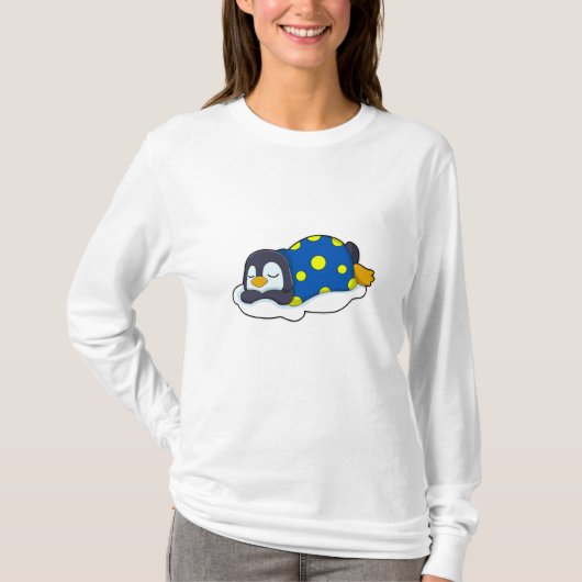 Pinguïn in slaap met knuppel t-shirt (Voorkant)