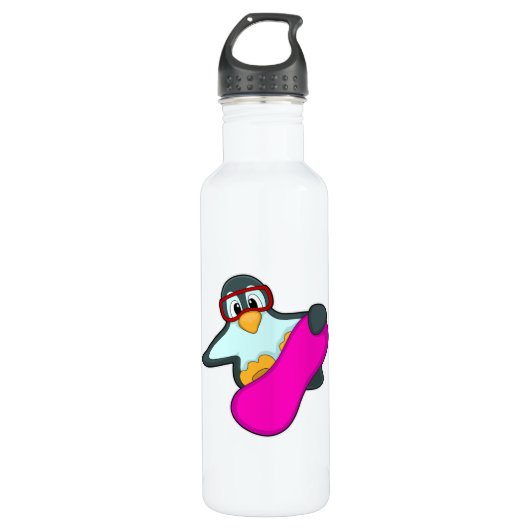Pinguïn in Snowboard Sports & Ski goggles Waterfles (Voorkant)