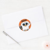 Pinguïn in spookkostuum Trick or treat Ronde Sticker (Envelop)