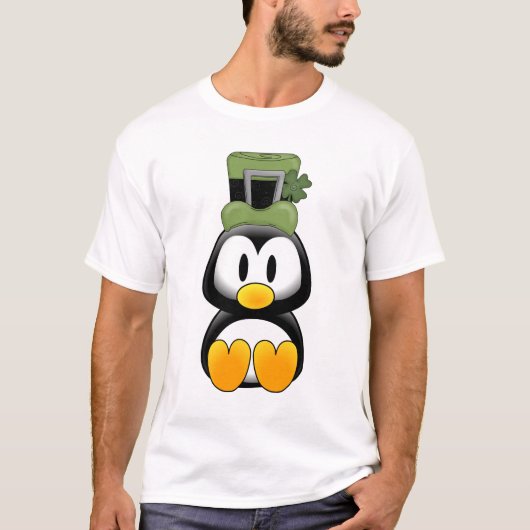 Pinguïn in St. Pattys T-shirt (Voorkant)
