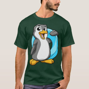 Pinguïn in zwemmen met zwemring t-shirt
