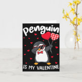 Pinguïn Is Mijn Valentijn Funny Bird V Dag Schatti Kaart (Gele Bloem)