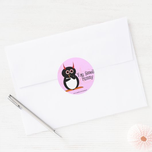 Pinguïn Je ruikt Grappige Stickers (Envelop)
