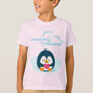 Pinguïn "Je verwarmt mijn hart" T-shirt