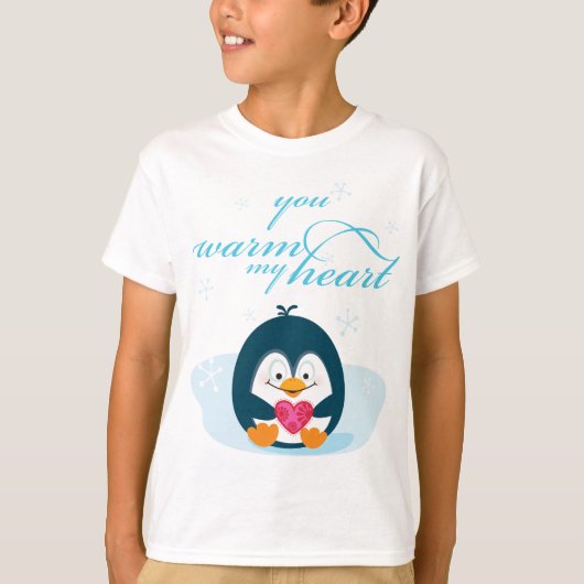 Pinguïn "Je verwarmt mijn hart" T-shirt (Voorkant)