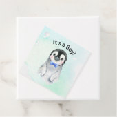 Pinguïn Jongen Winter Bedankjes Labels (In situ)