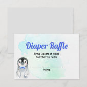 Pinguïn Jongen Winter Luier Raffle Kaart (Voorkant / Achterkant)