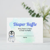 Pinguïn Jongen Winter Luier Raffle Kaart (Staand voorkant)
