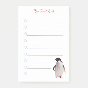 Pinguïn & kalligrafie op wit gelinieerd post-it® notes