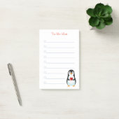 Pinguïn & kalligrafie op witte gelinieerde post-it post-it® notes (Kantoor)