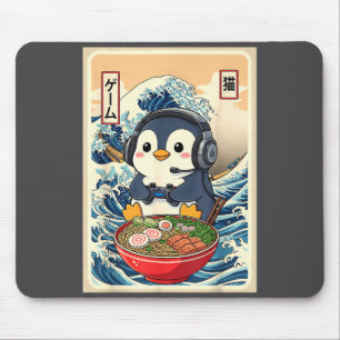 Pinguïn Kawaii Japanse Ramen Noedel Retro Gamen Muismat