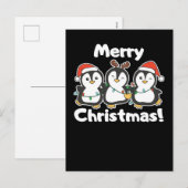 Pinguïn Kerst Dieren Cute Pinguïns Feestdagenkaart (Voorkant / Achterkant)