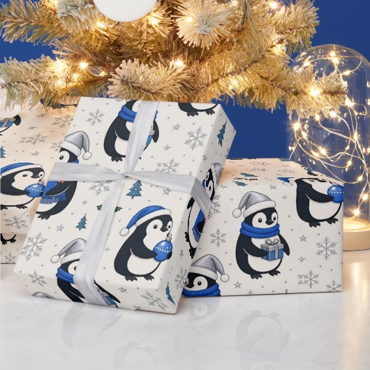 Pinguïn Kerst Inpakpapier (Feestdagen)