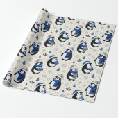 Pinguïn Kerst Inpakpapier (Uitgerold)