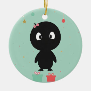 Pinguïn Kerst Keramische Versiering Keramisch Ornament