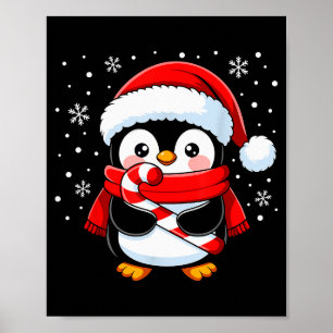 Pinguïn Kerst Kerststok Winter Peuter Meisje B Poster