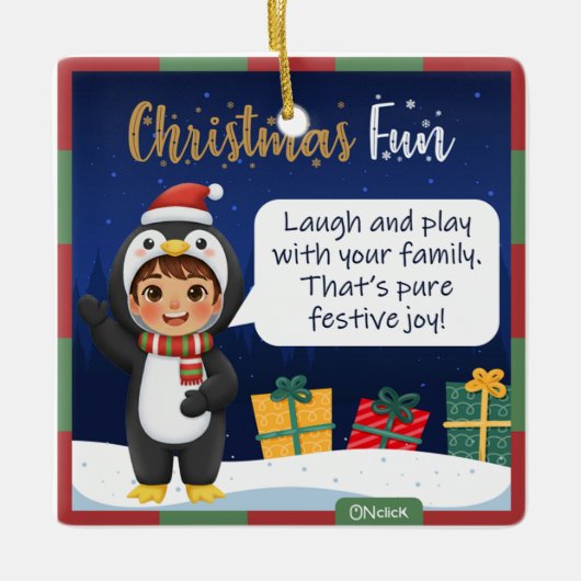 Pinguïn Kerst Ornament (Voorkant)