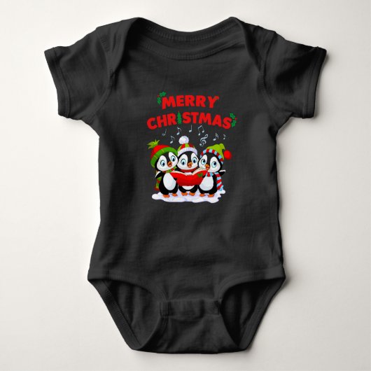Pinguïn Kerst Shirt | Pinguïn Baby Bodysuit (Voorkant)