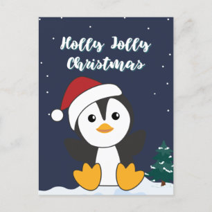 Pinguïn Kerst Sneeuw Winter Dieren Pinguïns Hol Feestdagenkaart